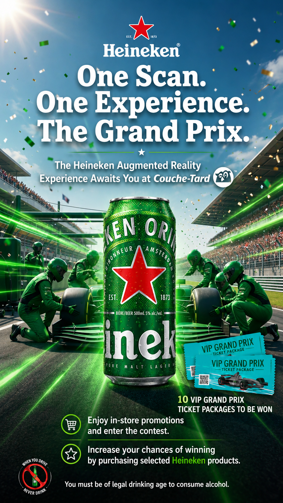 Heineken × Couche-Tard F1 web AR contest — scan-to-experience share image